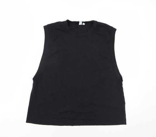 & Other Stories Womens Black Cotton Basic Tank Size S Round Neck