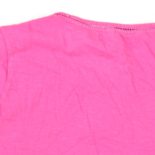 Marks and Spencer Womens Pink Cotton Basic T-Shirt Size 16 Round Neck