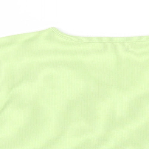 Bonmarché Womens Green Polyester Basic T-Shirt Size L Round Neck