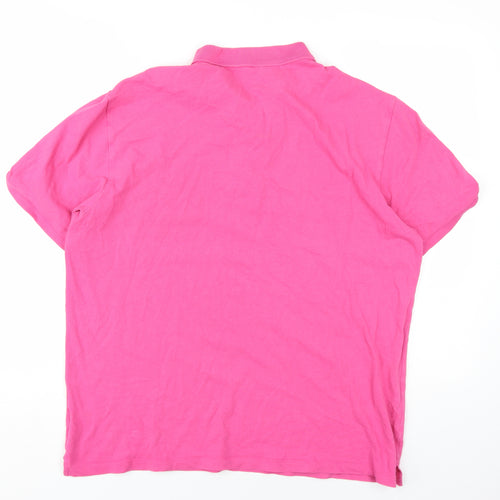 NEXT Mens Pink Cotton Polo Size XL Collared Button