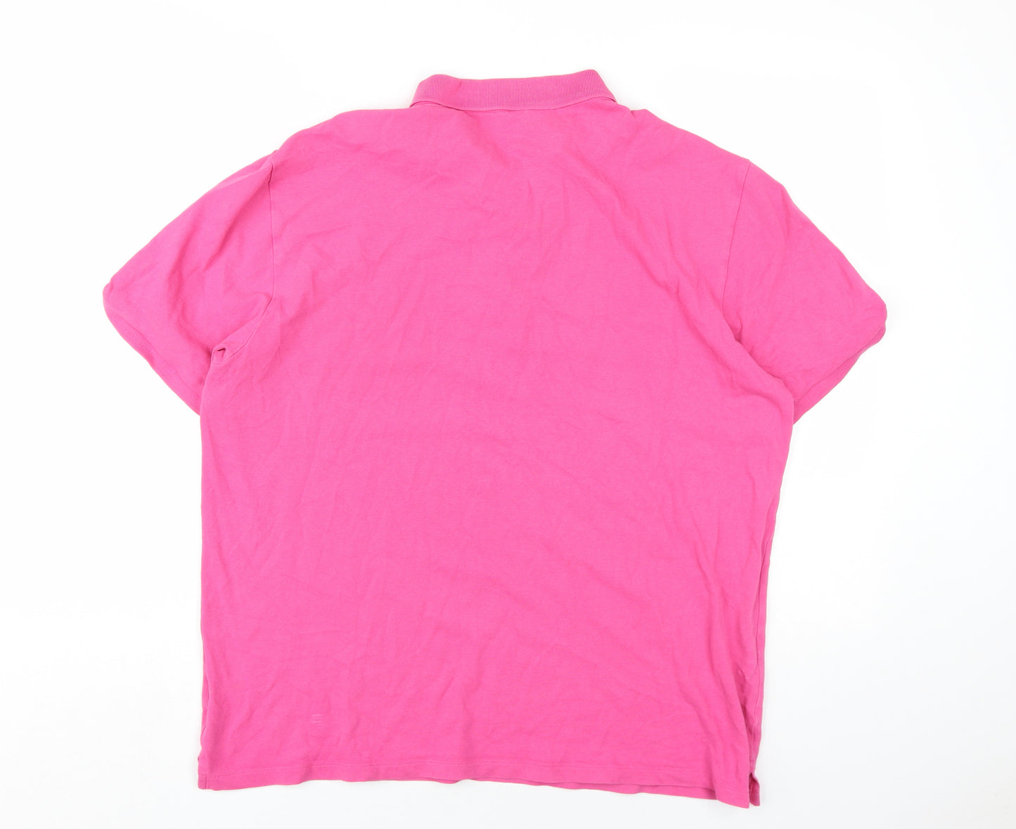 NEXT Mens Pink Cotton Polo Size XL Collared Button