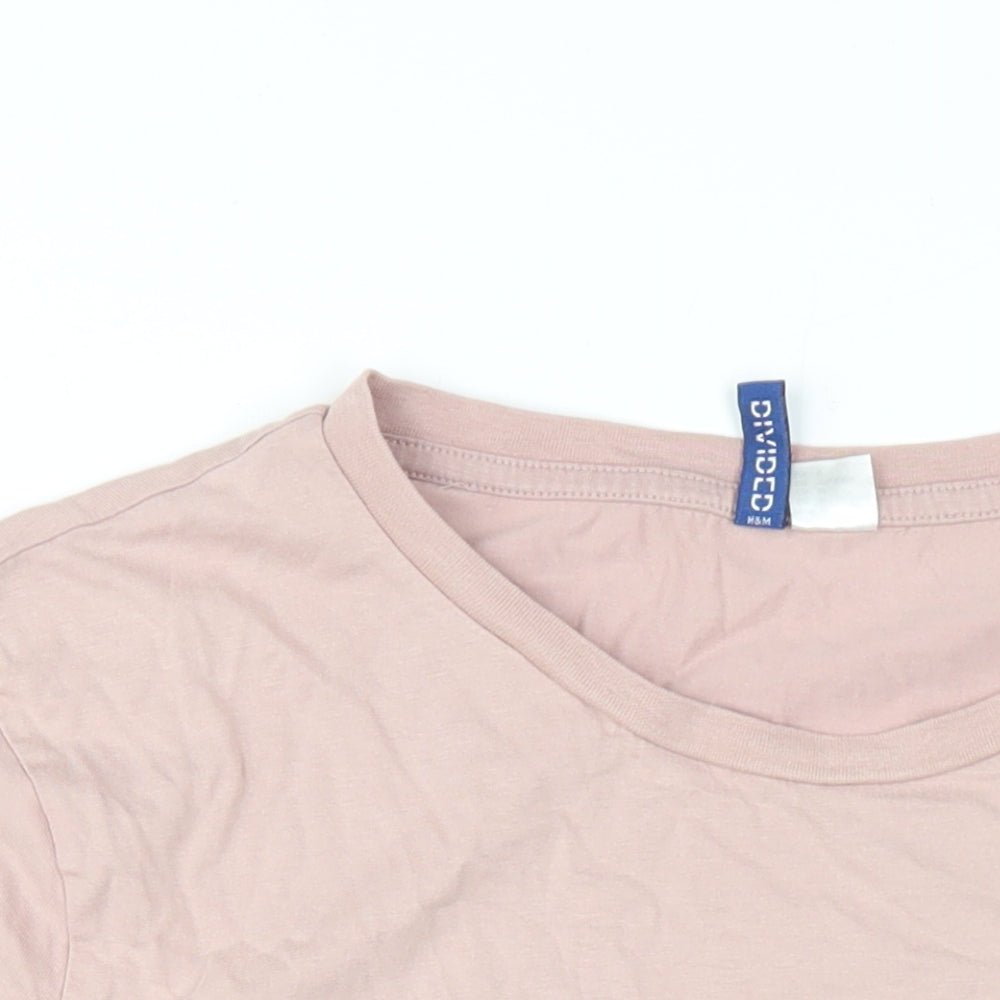 H&M Mens Pink Cotton T-Shirt Size M Round Neck