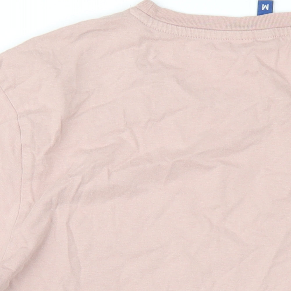 H&M Mens Pink Cotton T-Shirt Size M Round Neck