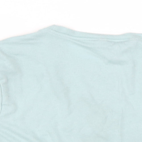 New Look Girls Blue Floral Polyester Basic T-Shirt Size 14-15 Years Round Neck Pullover