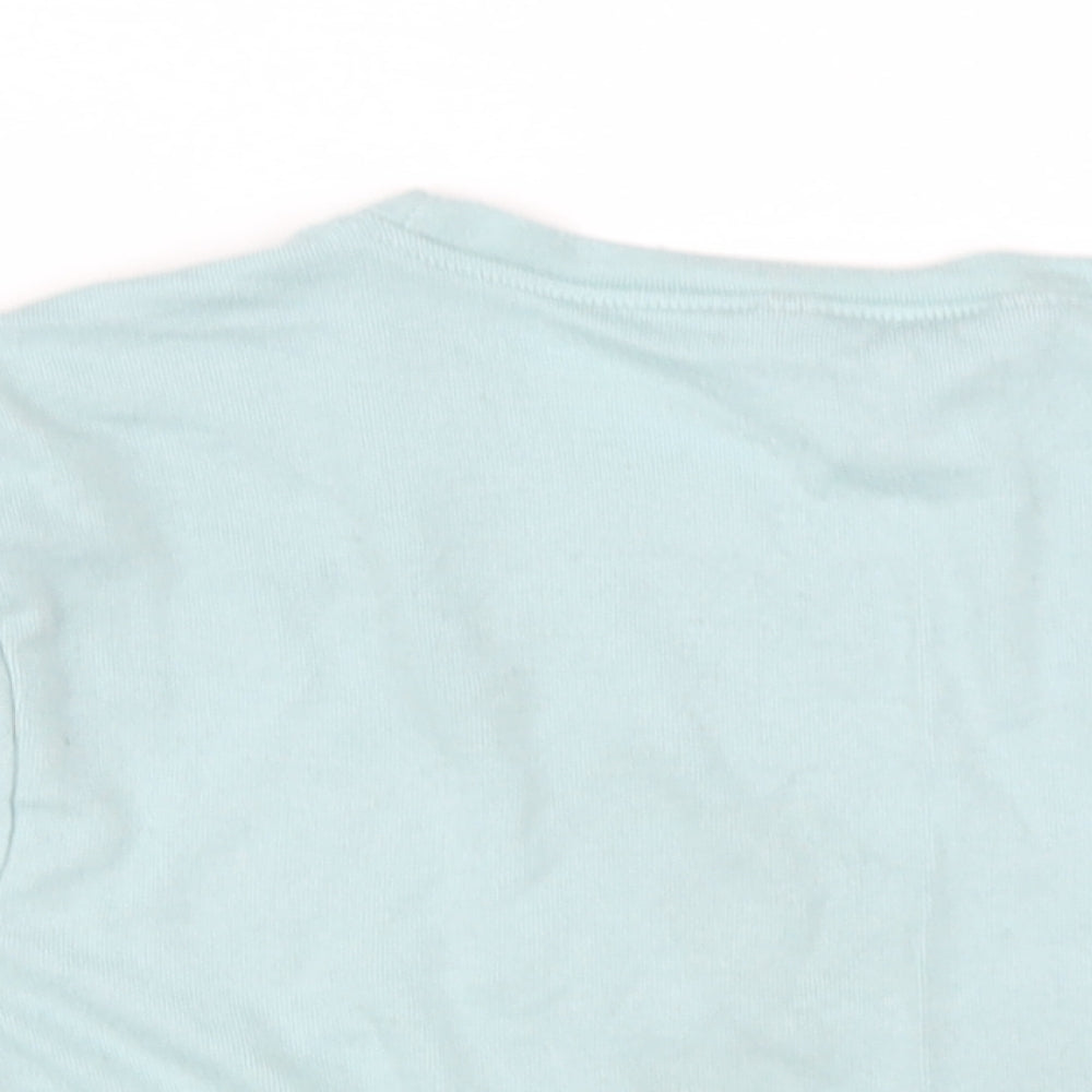 New Look Girls Blue Floral Polyester Basic T-Shirt Size 14-15 Years Round Neck Pullover