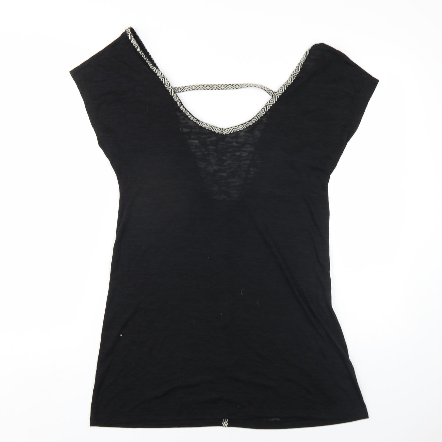 NEXT Womens Black Polyester T-Shirt Dress Size S Scoop Neck Pullover