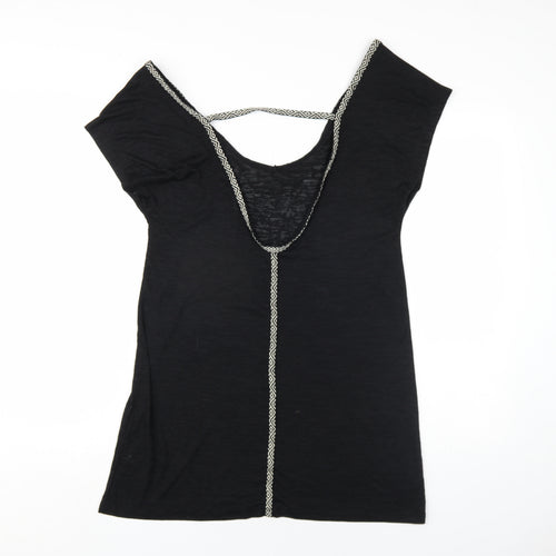 NEXT Womens Black Polyester T-Shirt Dress Size S Scoop Neck Pullover