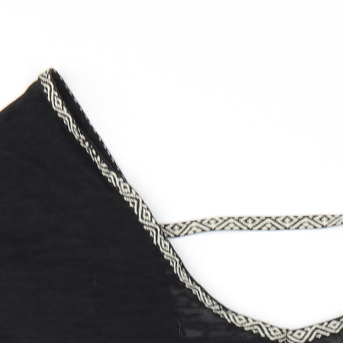 NEXT Womens Black Polyester T-Shirt Dress Size S Scoop Neck Pullover