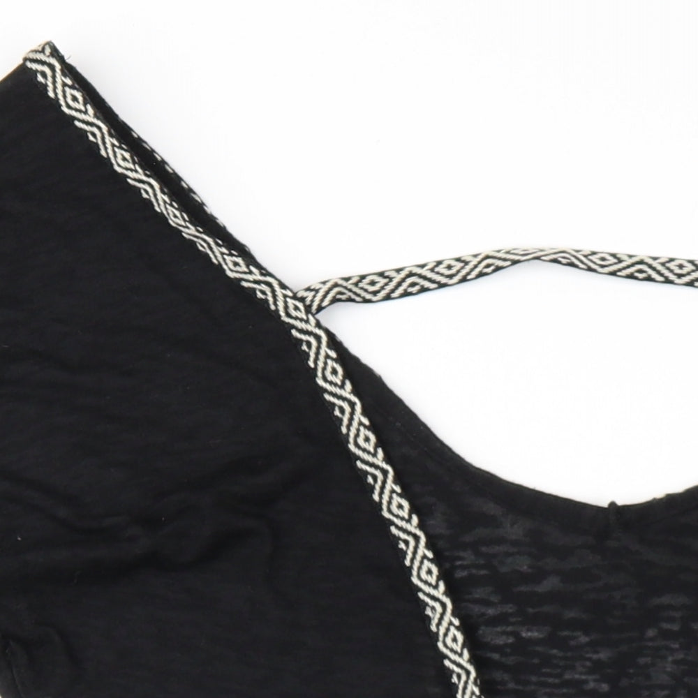 NEXT Womens Black Polyester T-Shirt Dress Size S Scoop Neck Pullover