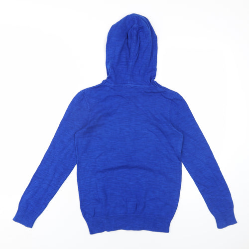 H&M Boys Blue Cotton Pullover Hoodie Size 8-9 Years Pullover