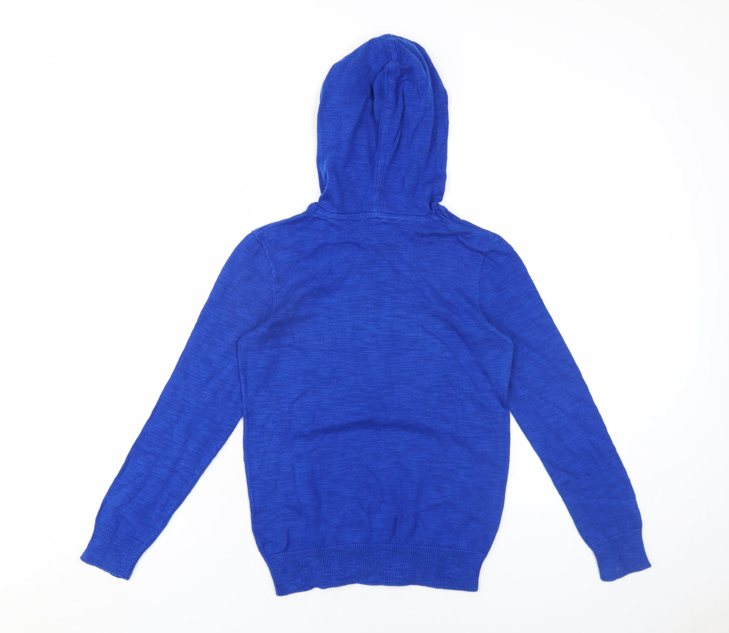 H&M Boys Blue Cotton Pullover Hoodie Size 8-9 Years Pullover