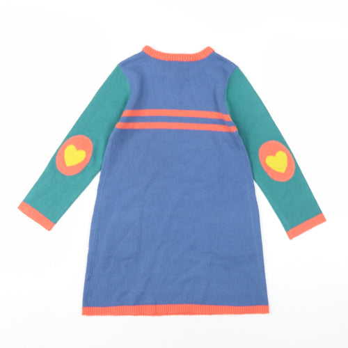 John Lewis Girls Multicoloured Geometric Acrylic A-Line Size 6 Years Round Neck Pullover