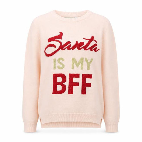pepperts! Girls Pink Round Neck Acrylic Pullover Jumper Size 10-11 Years Pullover - Santa is my BFF