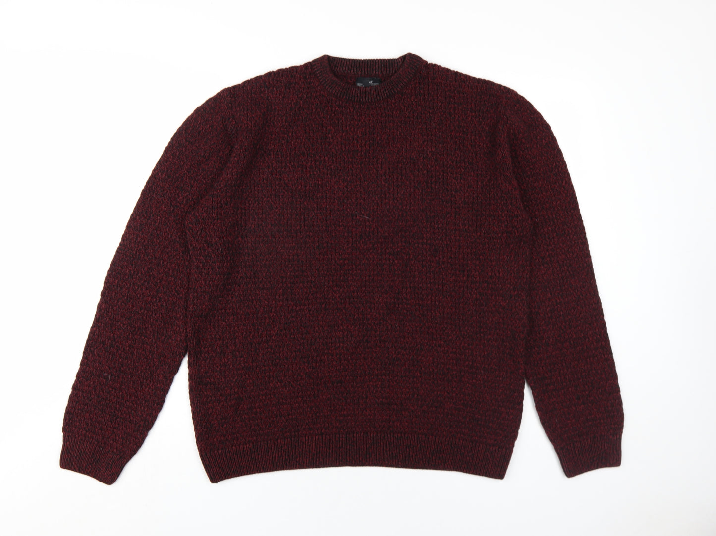 NEXT Mens Red Crew Neck Acrylic Pullover Jumper Size XL Long Sleeve