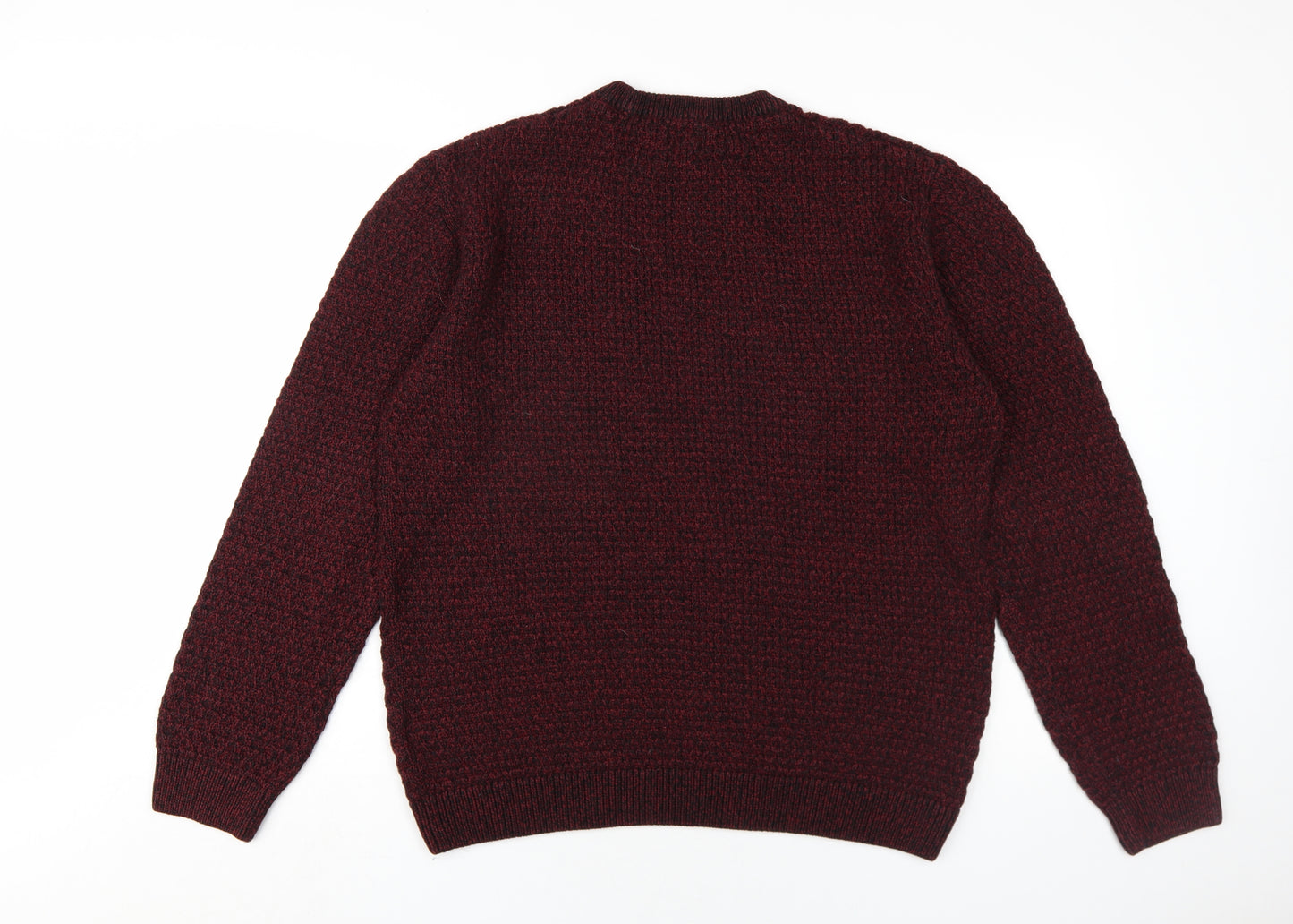 NEXT Mens Red Crew Neck Acrylic Pullover Jumper Size XL Long Sleeve