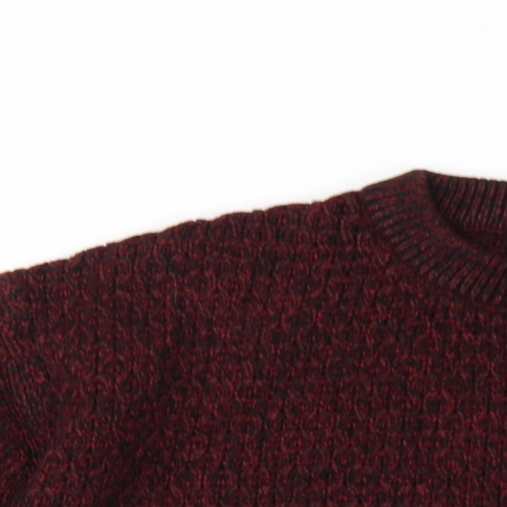 NEXT Mens Red Crew Neck Acrylic Pullover Jumper Size XL Long Sleeve