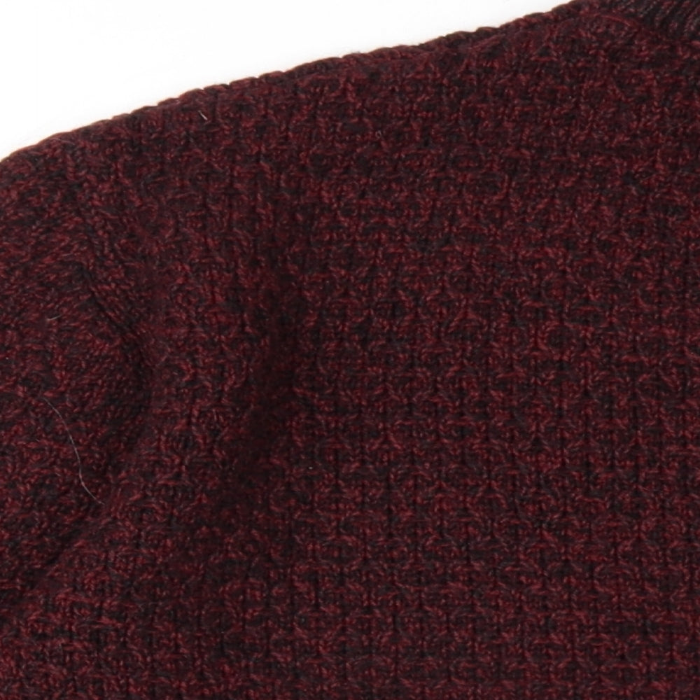 NEXT Mens Red Crew Neck Acrylic Pullover Jumper Size XL Long Sleeve