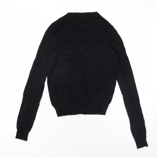 Marks and Spencer Womens Black Round Neck Viscose Cardigan Jumper Size 8