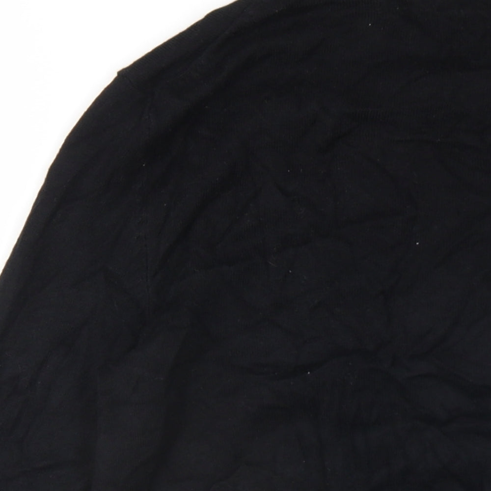 Marks and Spencer Womens Black Round Neck Viscose Cardigan Jumper Size 8