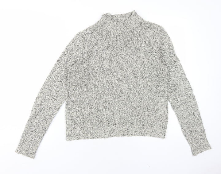 VERO MODA Womens Grey Mock Neck Acrylic Pullover Jumper Size L