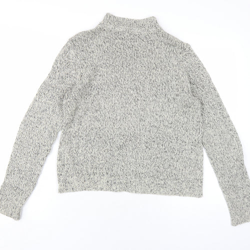 VERO MODA Womens Grey Mock Neck Acrylic Pullover Jumper Size L
