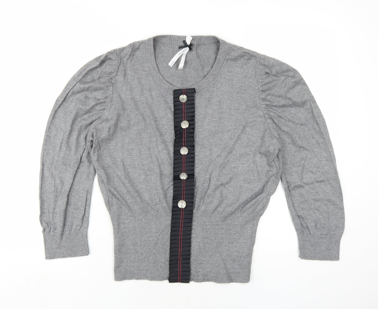 NEXT Womens Grey Round Neck Cotton Pullover Jumper Size 16
