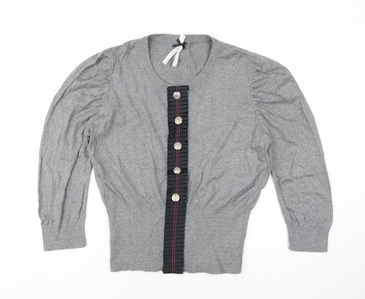 NEXT Womens Grey Round Neck Cotton Pullover Jumper Size 16
