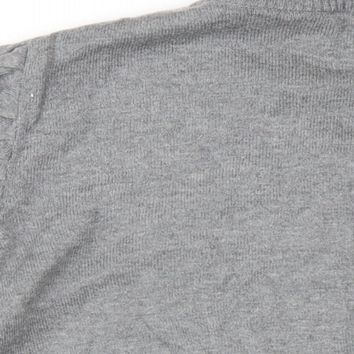 NEXT Womens Grey Round Neck Cotton Pullover Jumper Size 16