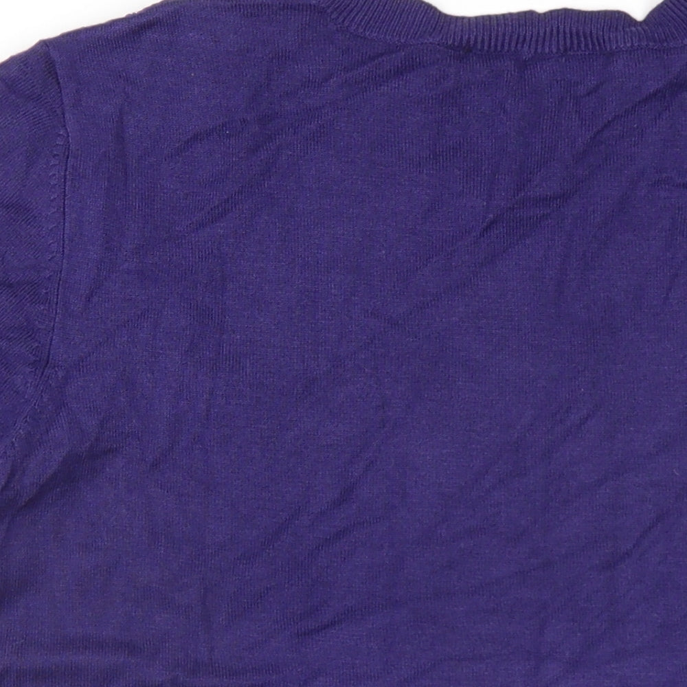 Dorothy Perkins Womens Purple Round Neck Viscose Pullover Jumper Size 14