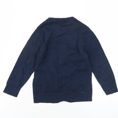 H&M Boys Blue Crew Neck Cotton Pullover Jumper Size 2-3 Years Pullover - Ho Ho Ho Santa