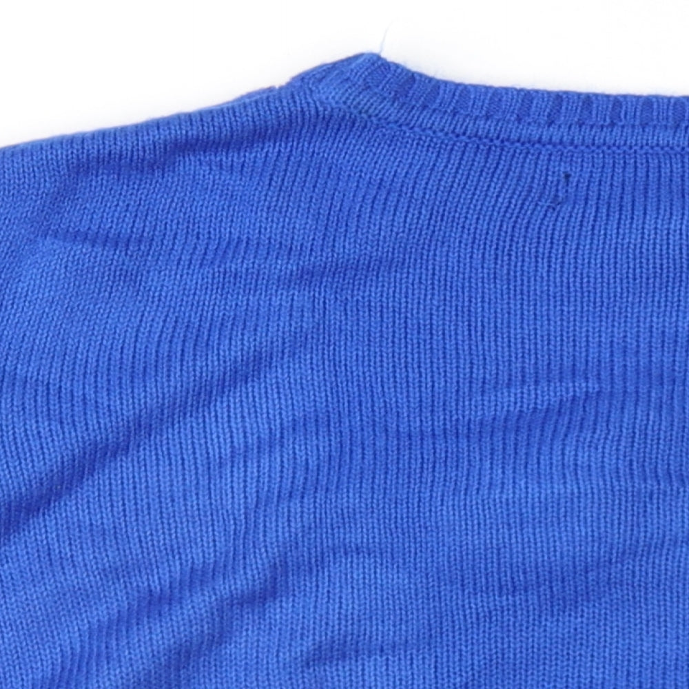 River Island Boys Blue Crew Neck Acrylic Pullover Jumper Size 11-12 Years Pullover - Santa