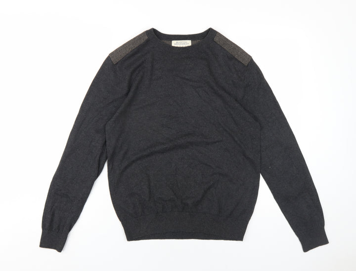 Burton Mens Grey Crew Neck Cotton Pullover Jumper Size S Long Sleeve
