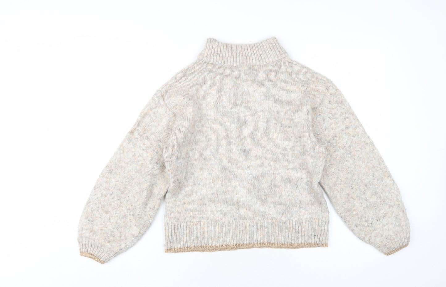 Dorothy Perkins Womens Beige Mock Neck Acrylic Pullover Jumper Size 8