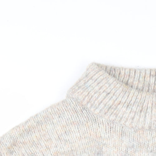 Dorothy Perkins Womens Beige Mock Neck Acrylic Pullover Jumper Size 8