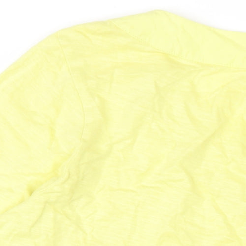 Per Una Womens Yellow Cotton Basic T-Shirt Size 20 V-Neck