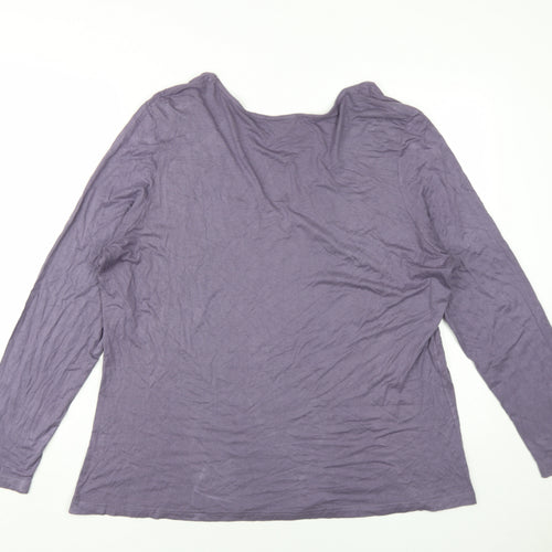 EAST Womens Purple Viscose Basic T-Shirt Size 20 V-Neck