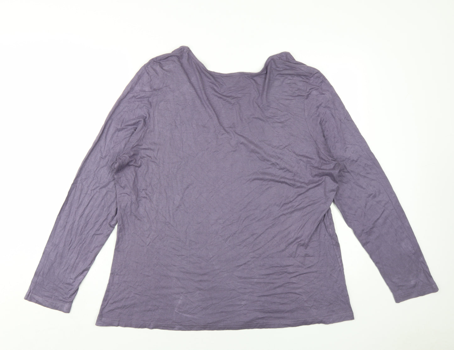 EAST Womens Purple Viscose Basic T-Shirt Size 20 V-Neck