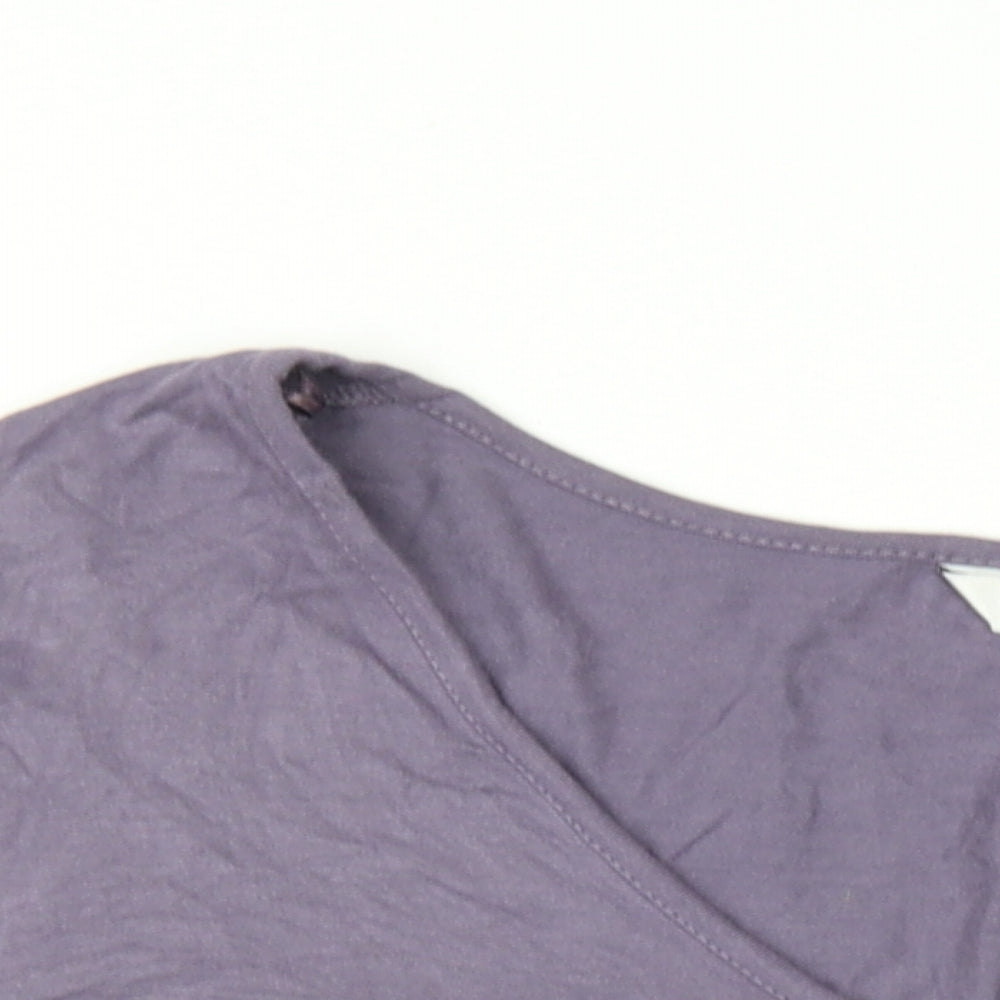 EAST Womens Purple Viscose Basic T-Shirt Size 20 V-Neck