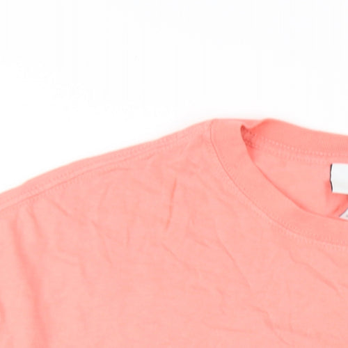 H&M Mens Pink Cotton T-Shirt Size M Round Neck