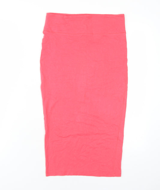 River Island Womens Pink Cotton Straight & Pencil Skirt Size 10