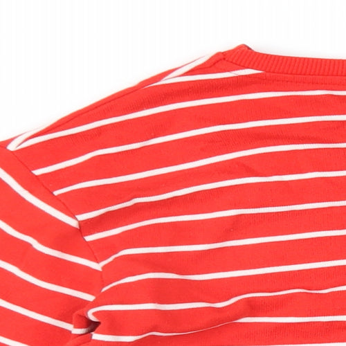 Marks and Spencer Girls Red Striped Polyester Pullover Sweatshirt Size 9-10 Years Pullover