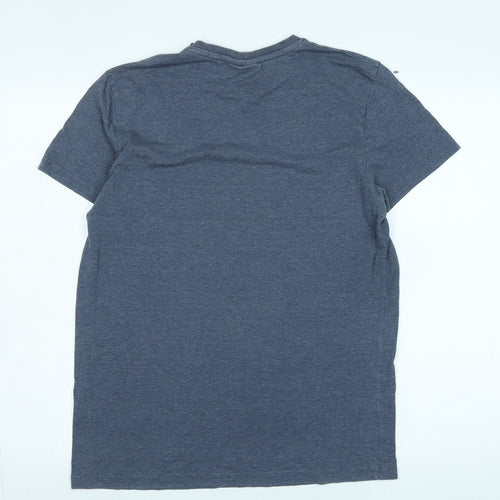 Marvel Mens Blue Cotton T-Shirt Size M Crew Neck - Logo