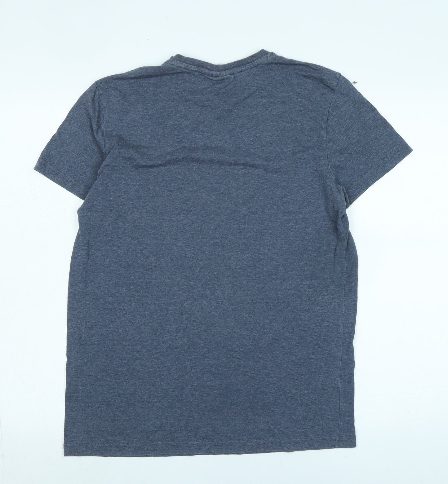 Marvel Mens Blue Cotton T-Shirt Size M Crew Neck - Logo