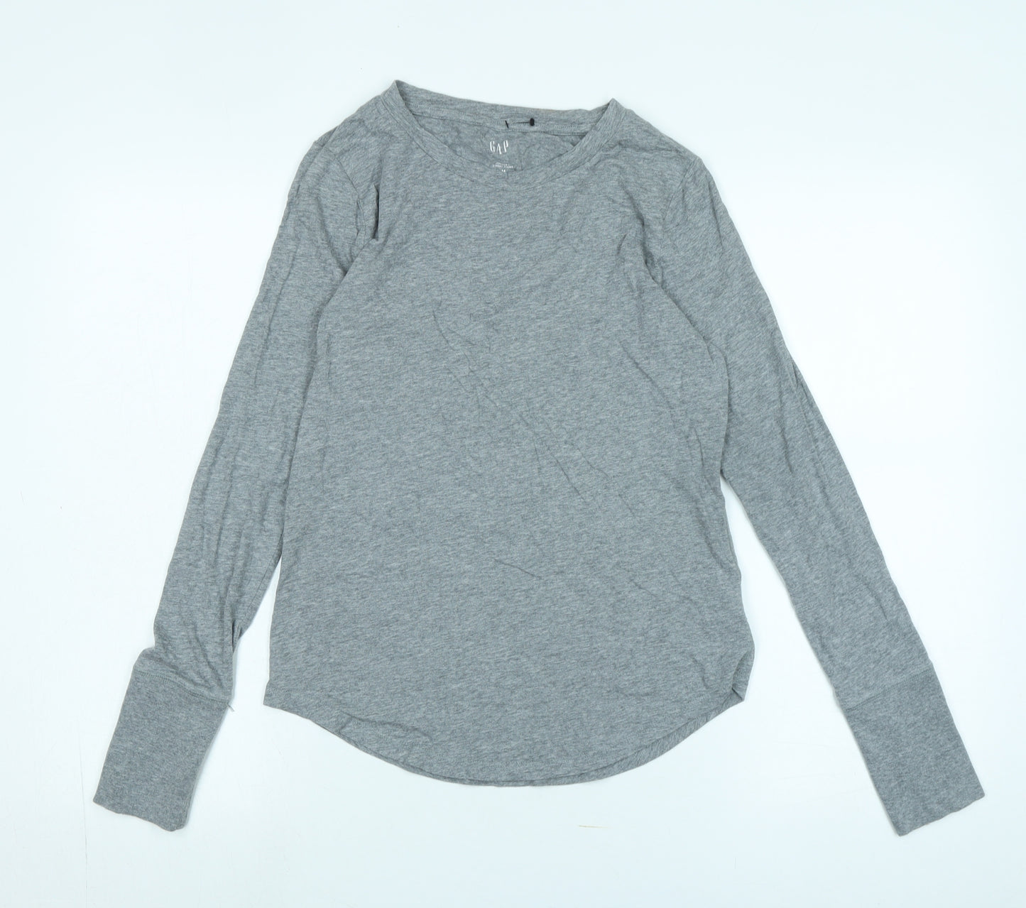 Gap Womens Grey Cotton Jersey T-Shirt Size M Crew Neck - Logo