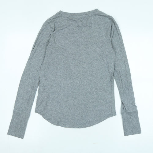 Gap Womens Grey Cotton Jersey T-Shirt Size M Crew Neck - Logo