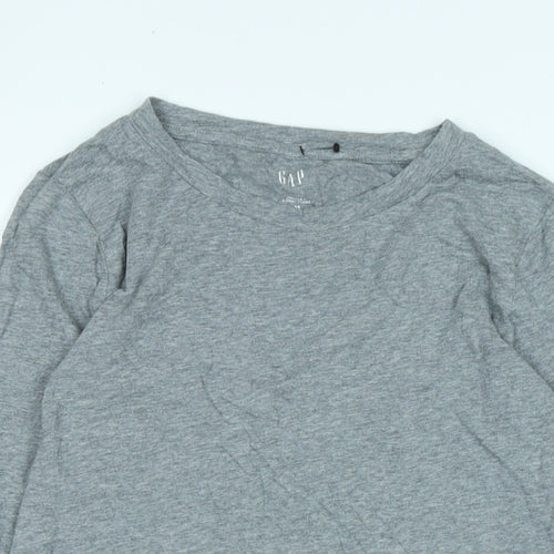 Gap Womens Grey Cotton Jersey T-Shirt Size M Crew Neck - Logo