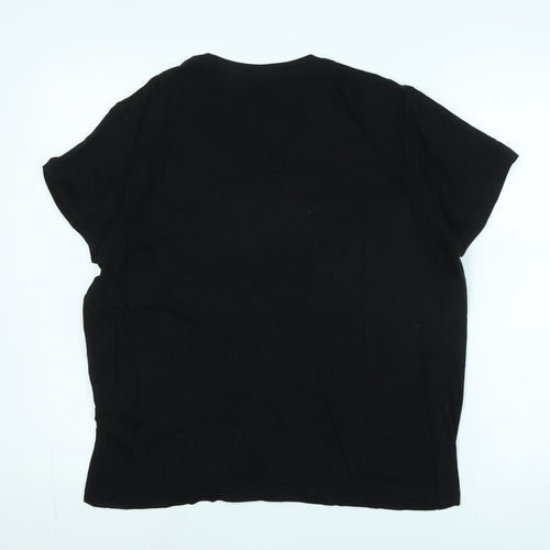 Brave Soul Mens Black Cotton T-Shirt Size M Crew Neck - Logo