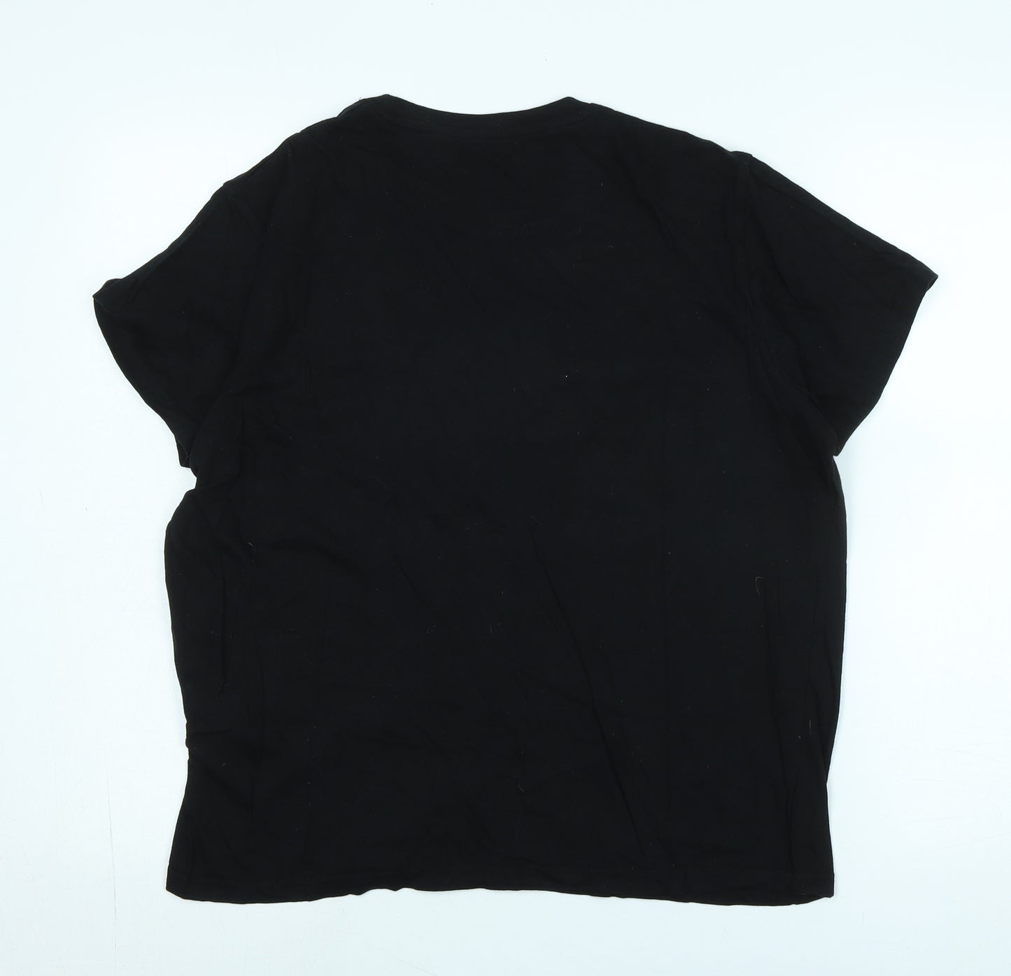 Brave Soul Mens Black Cotton T-Shirt Size M Crew Neck - Logo