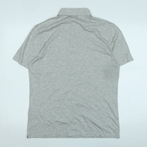 Reiss Mens Grey Cotton Polo Size M Collared - Logo