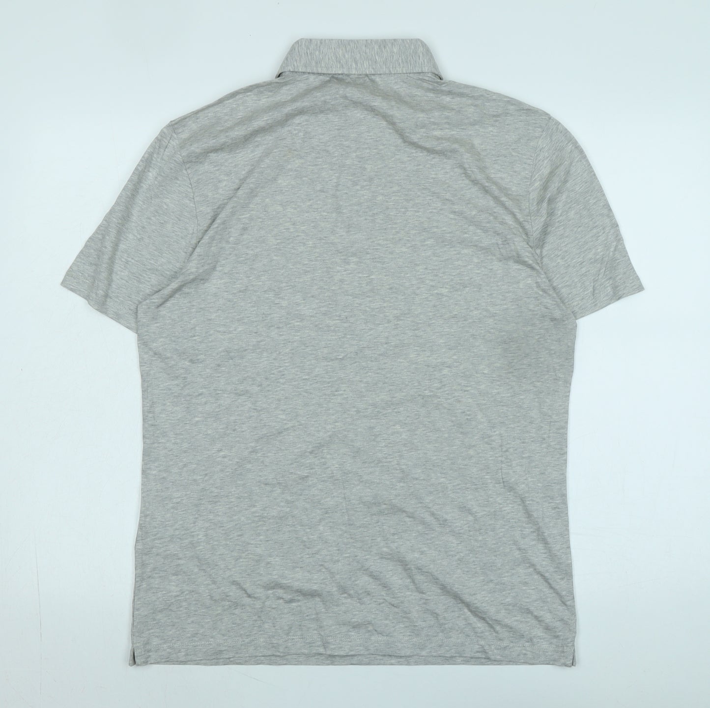 Reiss Mens Grey Cotton Polo Size M Collared - Logo